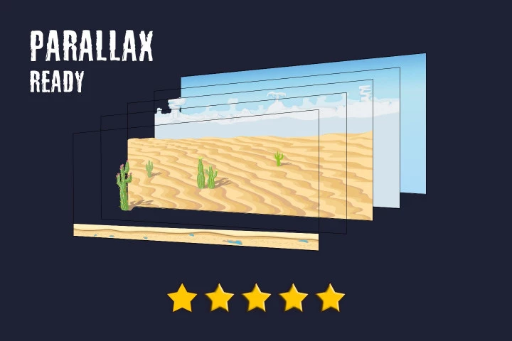 Free Desert Scrolling 2D Game Backgrounds