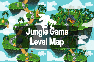 Jungle Game Level Map Backgrounds