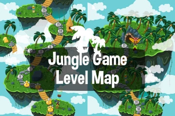 Jungle Game Level Map Backgrounds