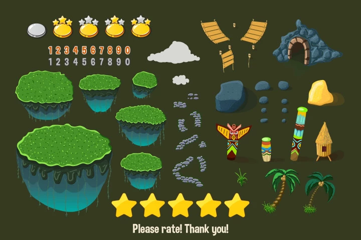 Jungle Game Level Map Backgrounds