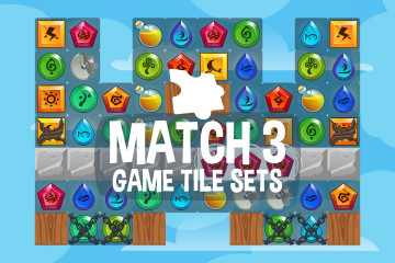 Match 3 Game Tile Set