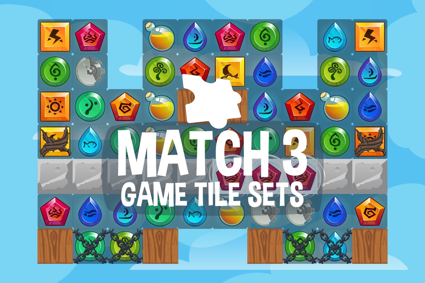Match 3 Game Tile Set - CraftPix.net.