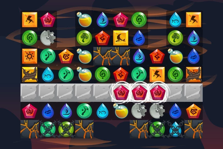 Match 3 Game Tile Set