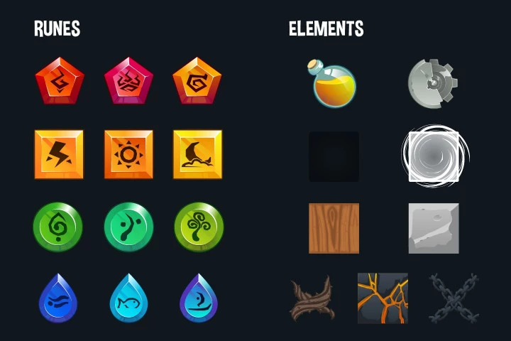 Match 3 Game Tile Set