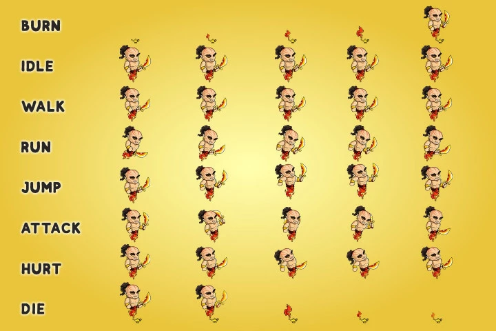 2D Fantasy Genie Character Sprites