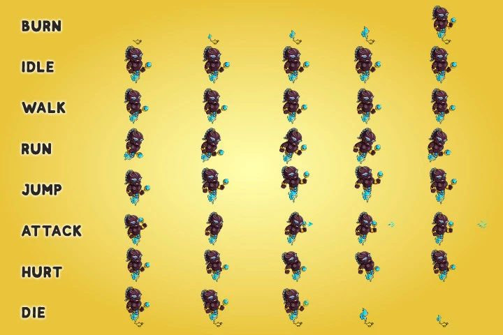 2D Fantasy Genie Character Sprites