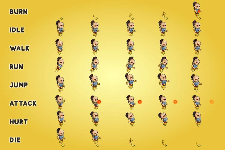 2D Fantasy Genie Character Sprites