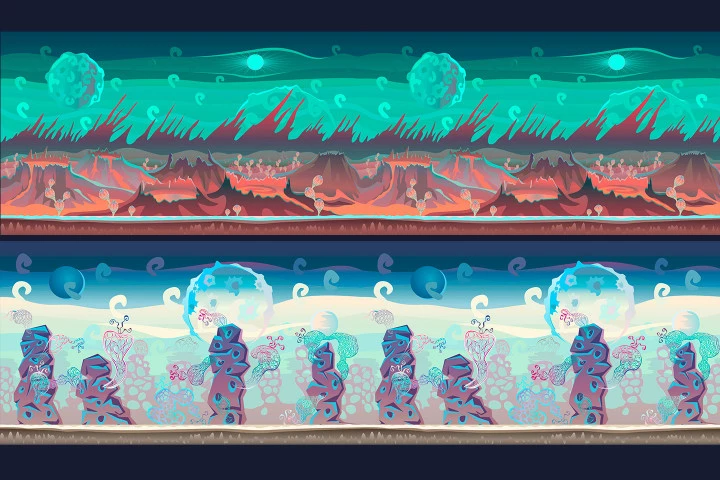 2D Planet Game Backgrounds