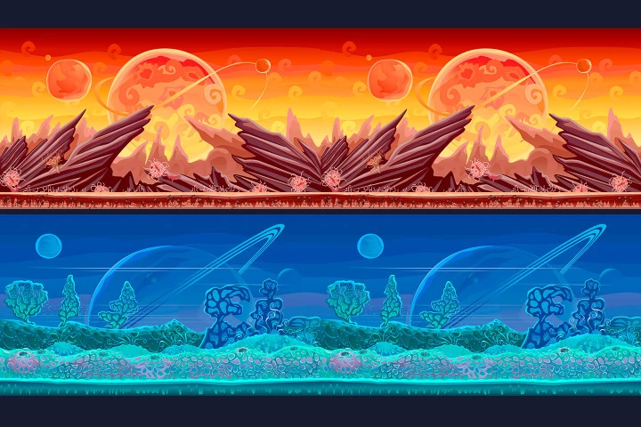 2D Planet Game Backgrounds
