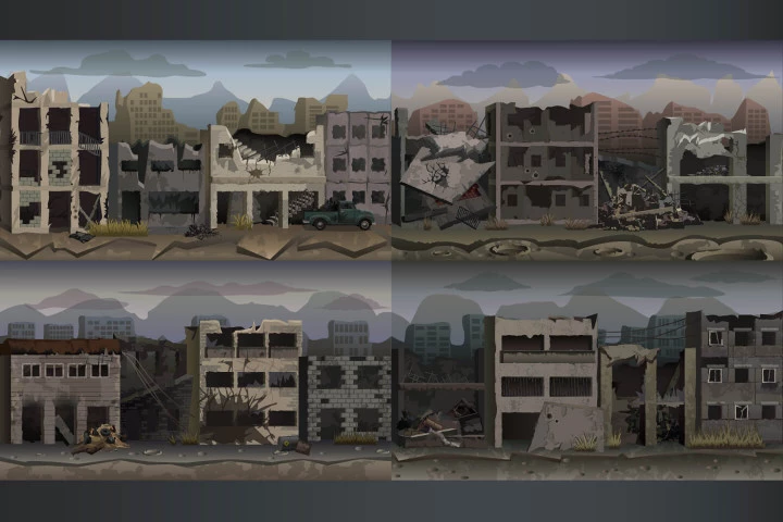 War 2D Game Backgrounds