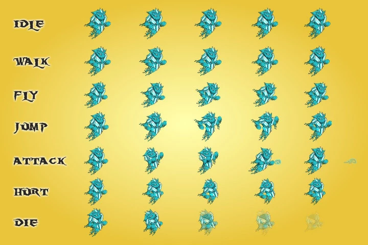 2D Fantasy Elemental Character Sprites