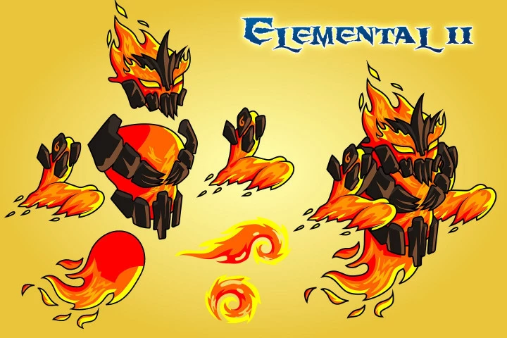 2D Fantasy Elemental Character Sprites