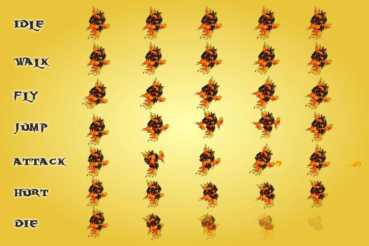 2D Fantasy Elemental Character Sprites