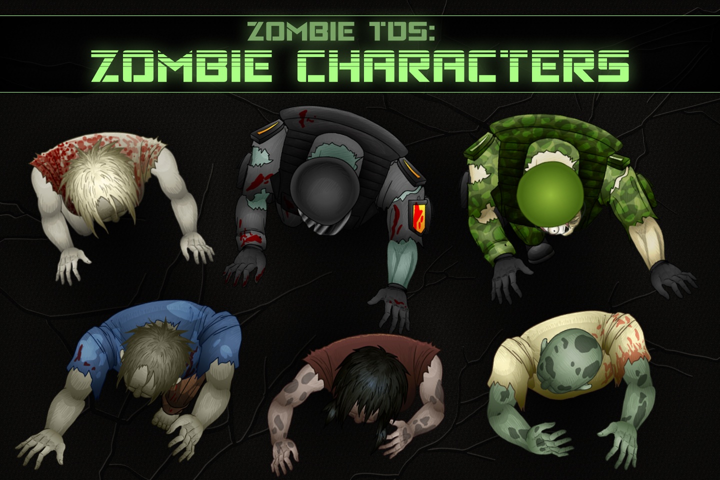 Top Down Shooter Sprites Tds Zombie Character Sprites Craftpix Net | My ...