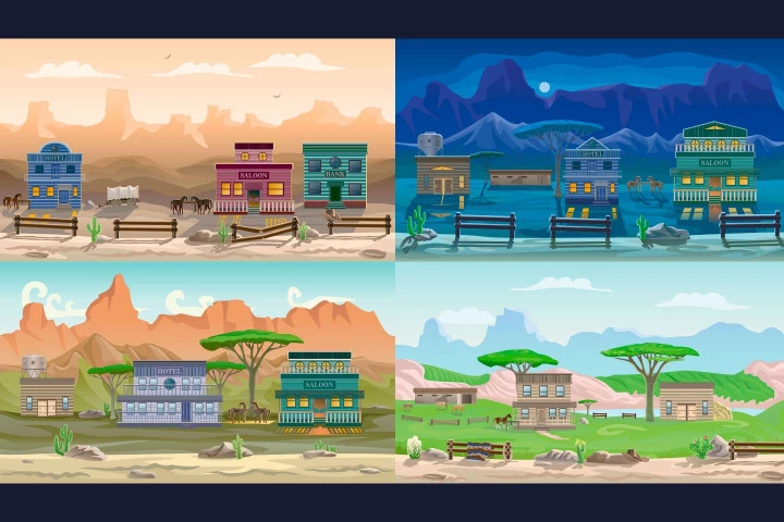 Western 2D Game Backgrounds