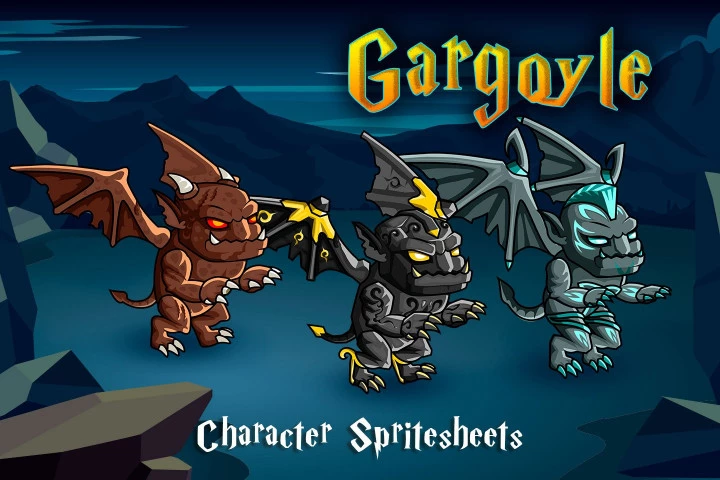 2D-Fantasy-Gargoyle-Character-Sprites