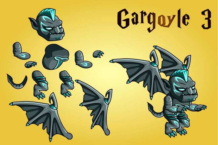 2D Fantasy Gargoyle Character Sprites