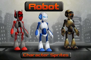 2D Robot Character Sprites