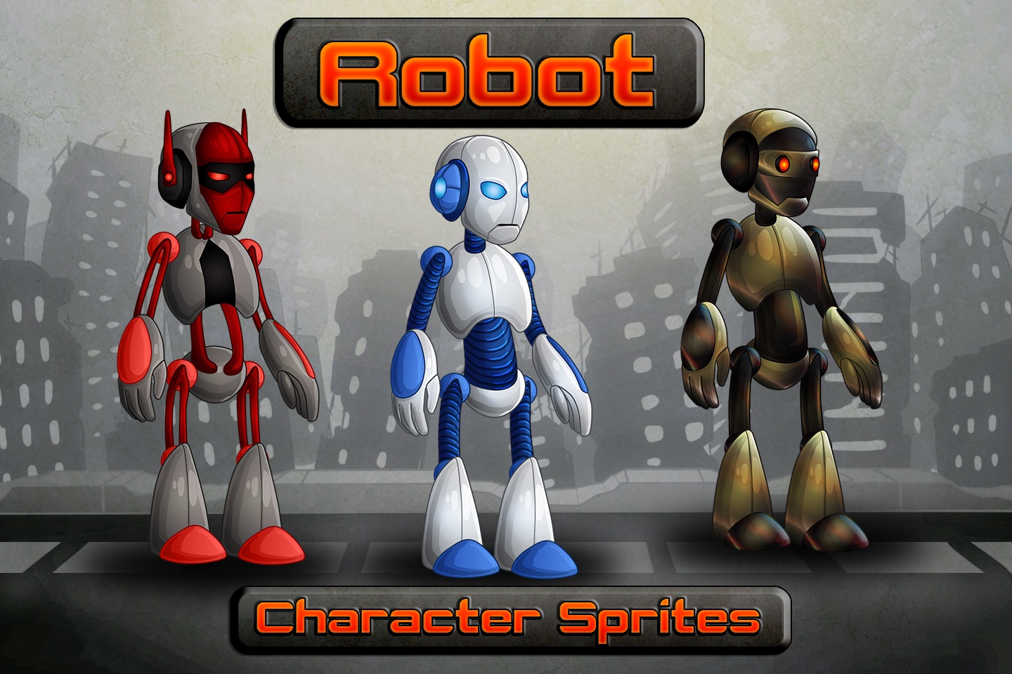 2D Robot Character Sprites - CraftPix.net