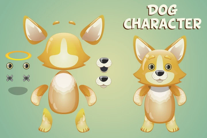 Dog, Koala and Bunny 2D Game Sprites