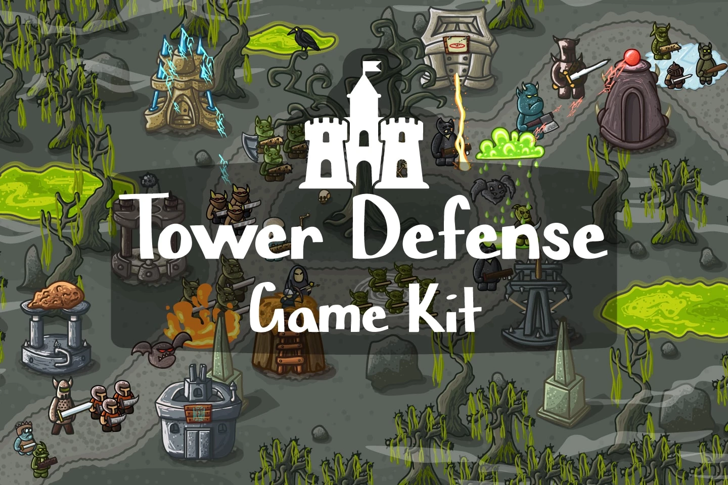 Catapult Towers Pixel Art for Tower Defense by 2D Game Assets on