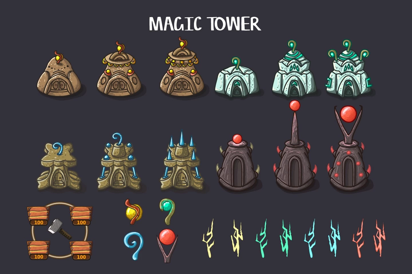 Tower Defense Towers - 3D model by indie-pixel (@indie-pixel) [ce20073]