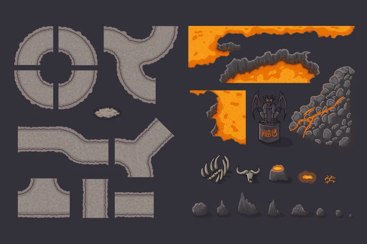 Tower Defense Game Tile Set Pack 2