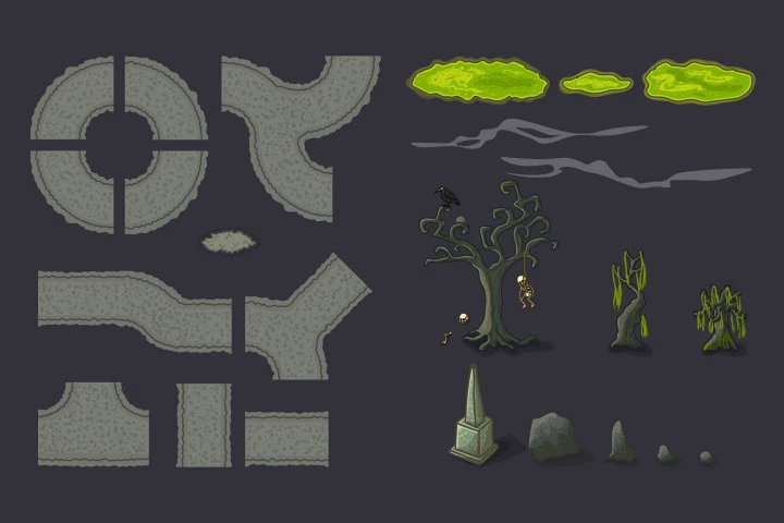 Tower Defense Game Tile Set Pack 2