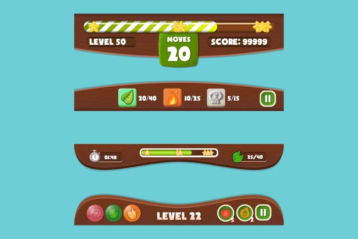 Free Jungle Cartoon 2D Game UI