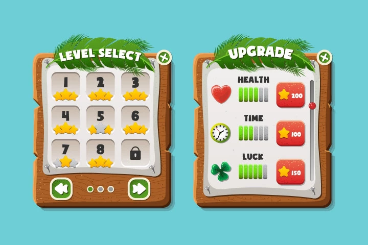 Free Jungle Cartoon 2D Game UI