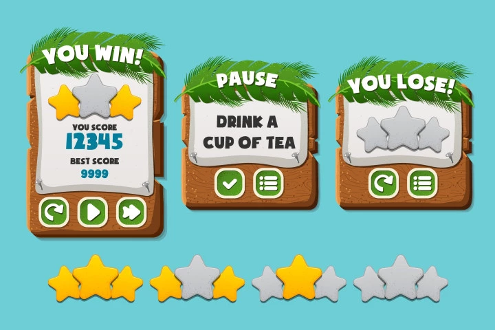Free Jungle Cartoon 2D Game UI