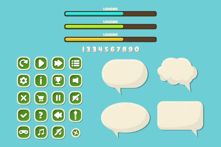 Free Jungle Cartoon 2D Game UI