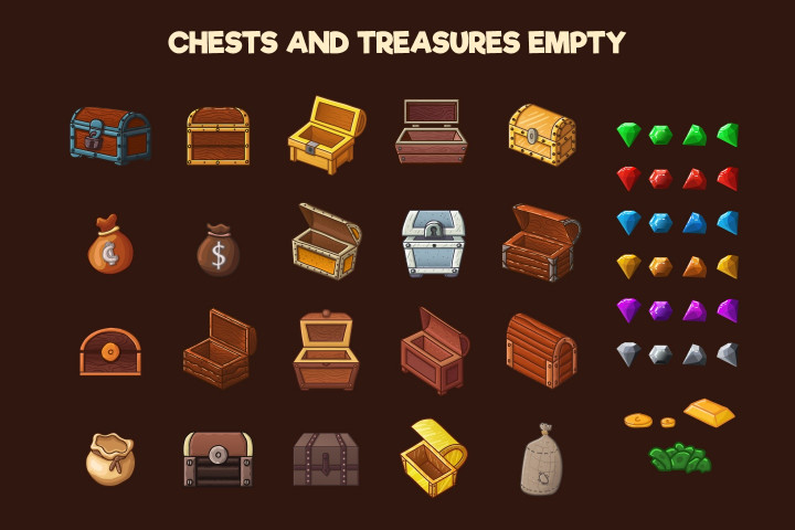 Chests and Treasures 2D Game Objects - CraftPix.net