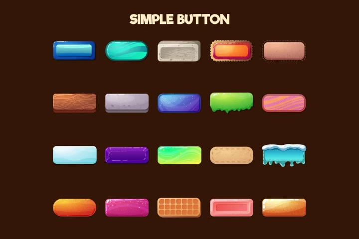 Free Buttons 2D Game Objects