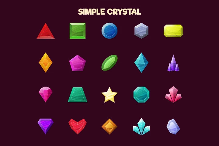 Free Crystals 2D Game Items