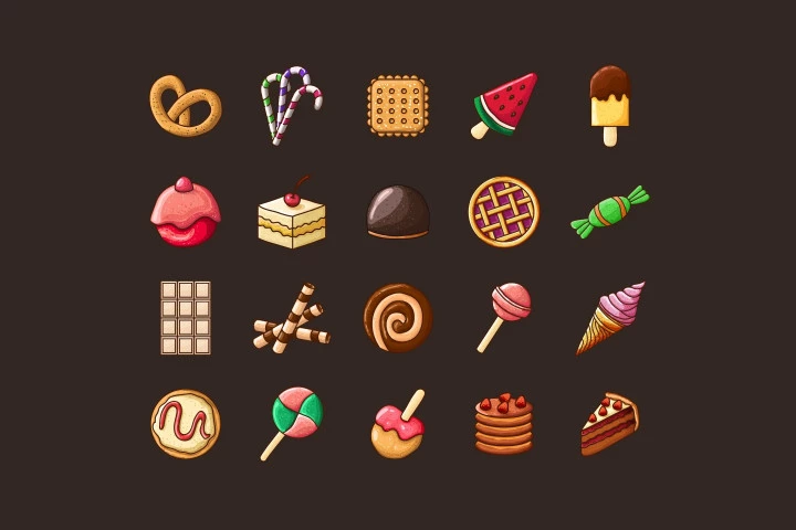 Sweets 2D Game Items