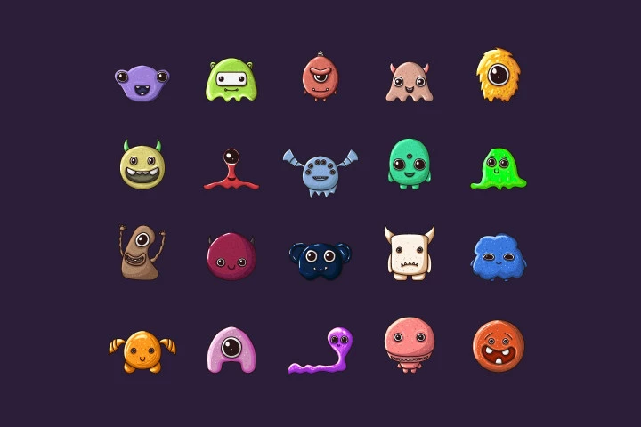 Free Monster 2D Game Items