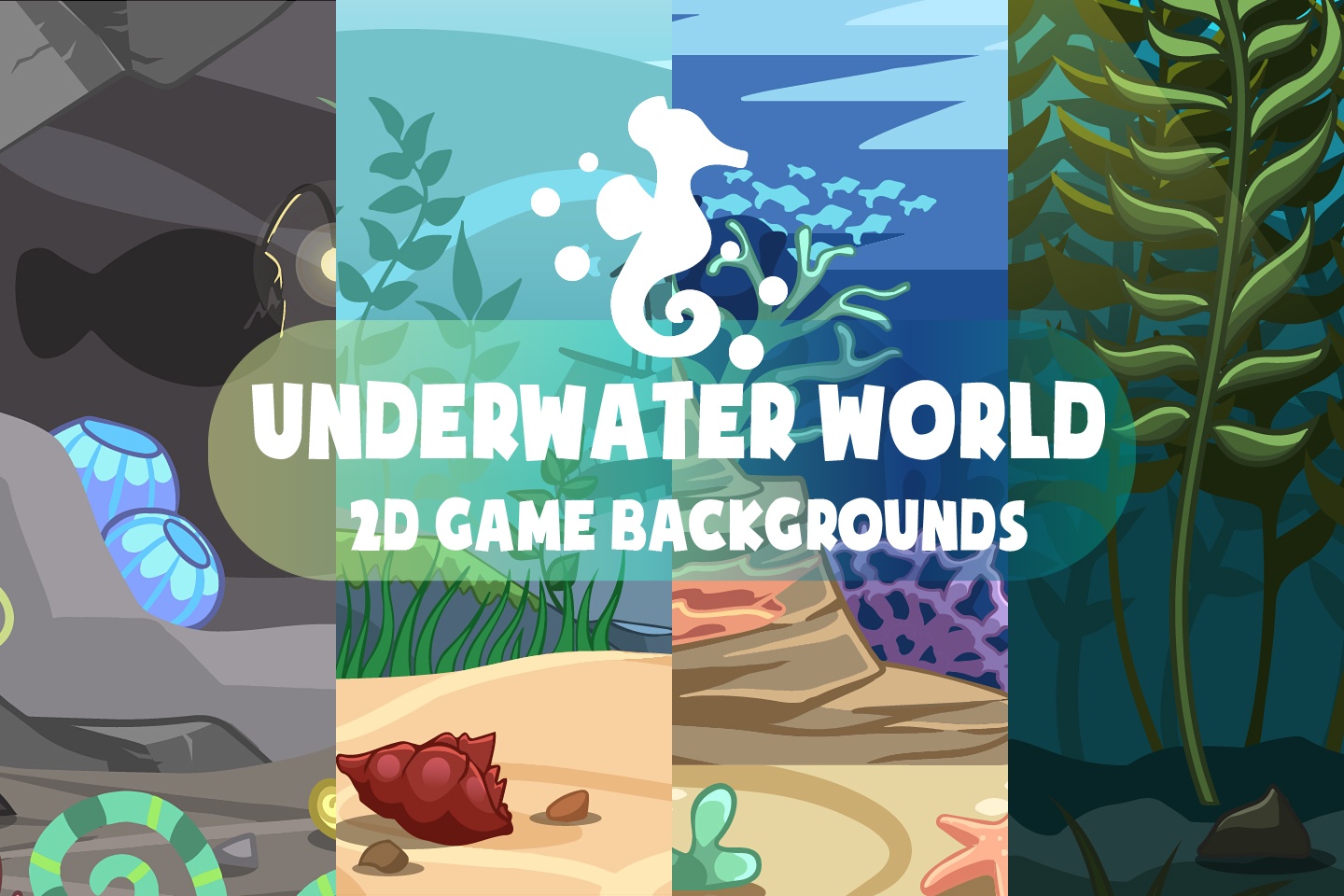 Underwater World 2D Game Backgrounds