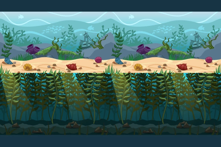 Underwater World 2D Game Backgrounds