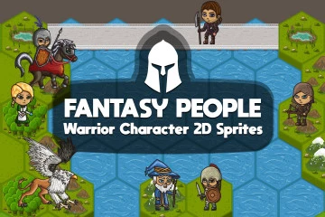 2D Fantasy People Warrior Character Sprites