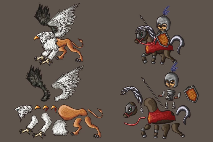 2D Fantasy People Warrior Character Sprites