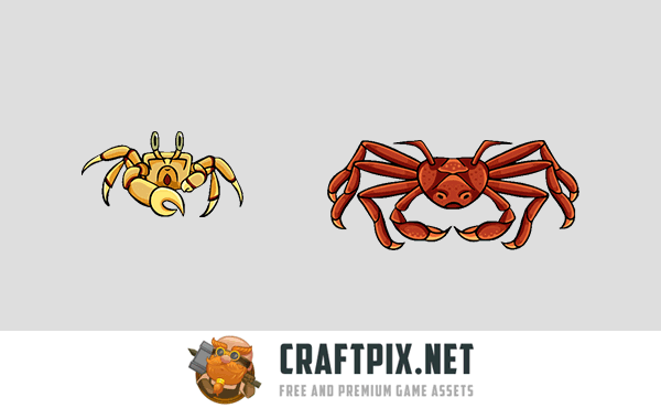 Fish-Crab-Jellyfish-and-Shark-2D-Game-Sprites