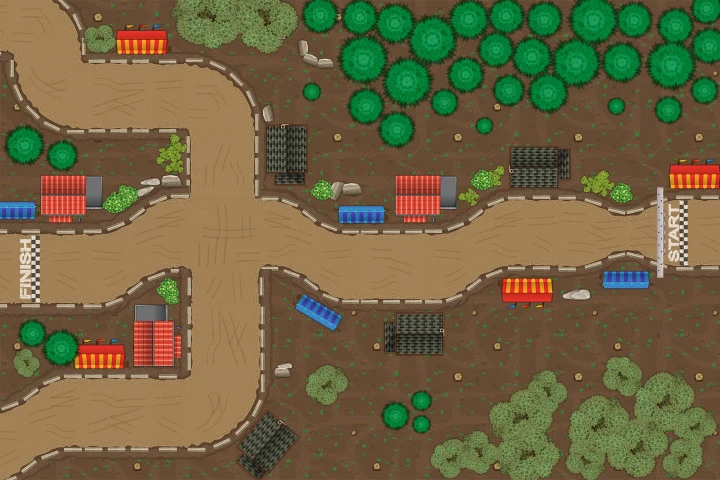 Free Race Track 2D Game Tile Set