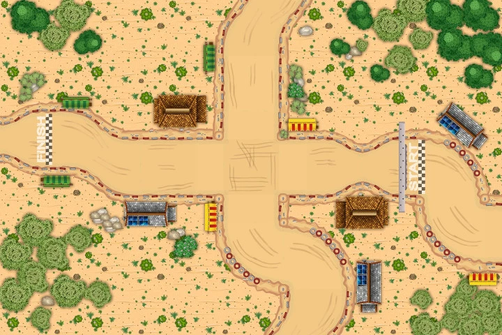 Race Track 2D Game Tile Set