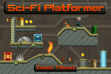 Sci-Fi Platformer Game Tileset