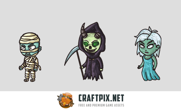 2D Fantasy Undead Warrior Character Sprites