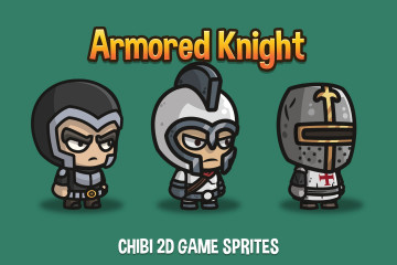 Armored Knight Chibi 2D Game Sprites
