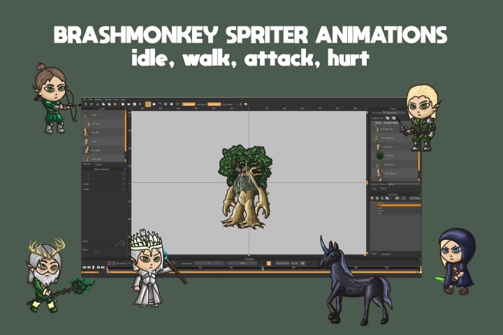 Free 2D Fantasy Elf Warrior Character Sprites