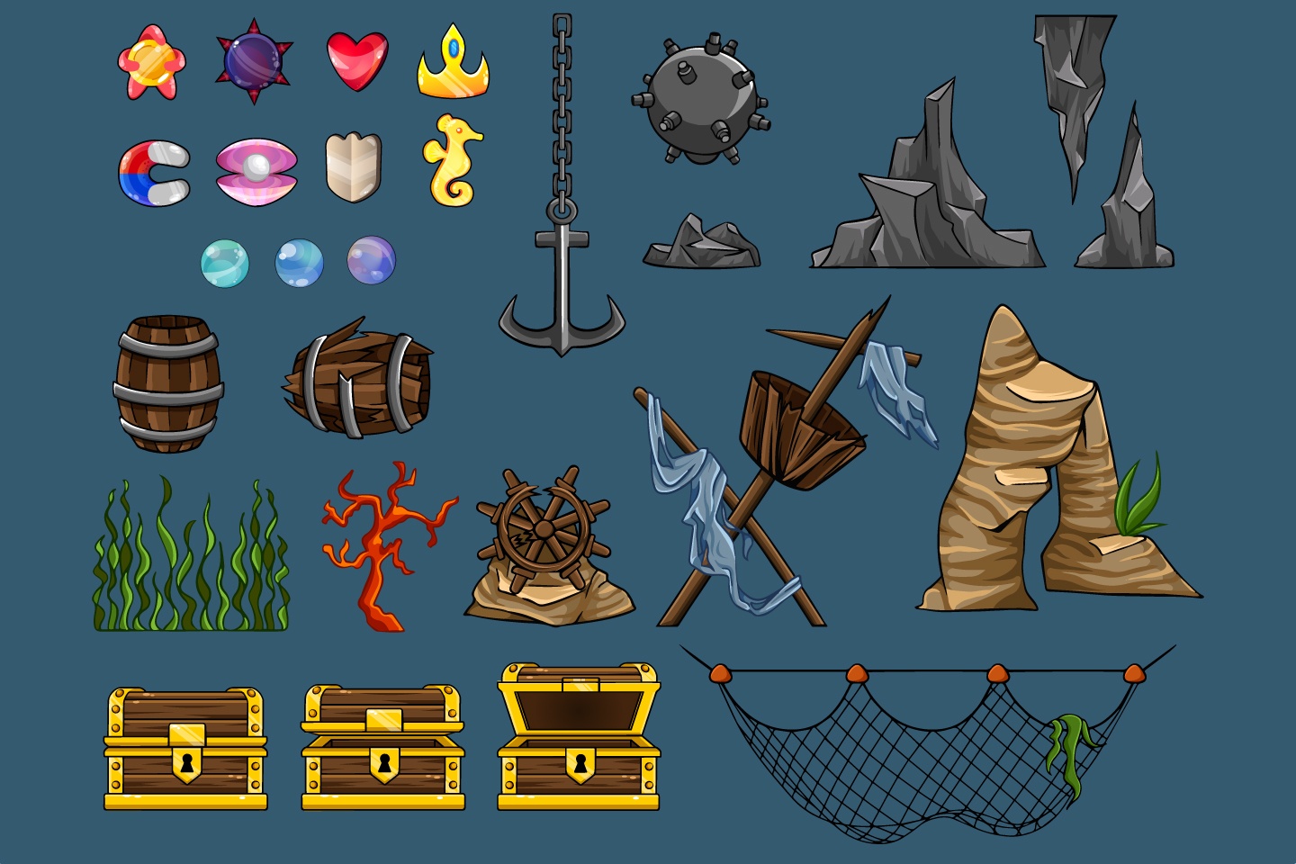 Free Underwater World 2D Game Objects 