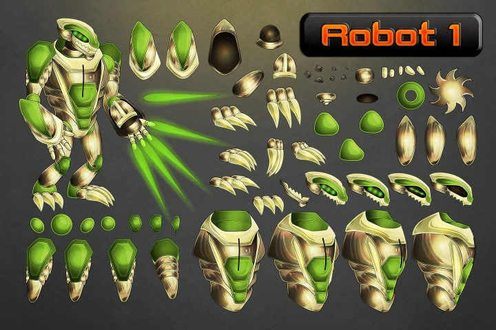 Boss Robot Character Sprites